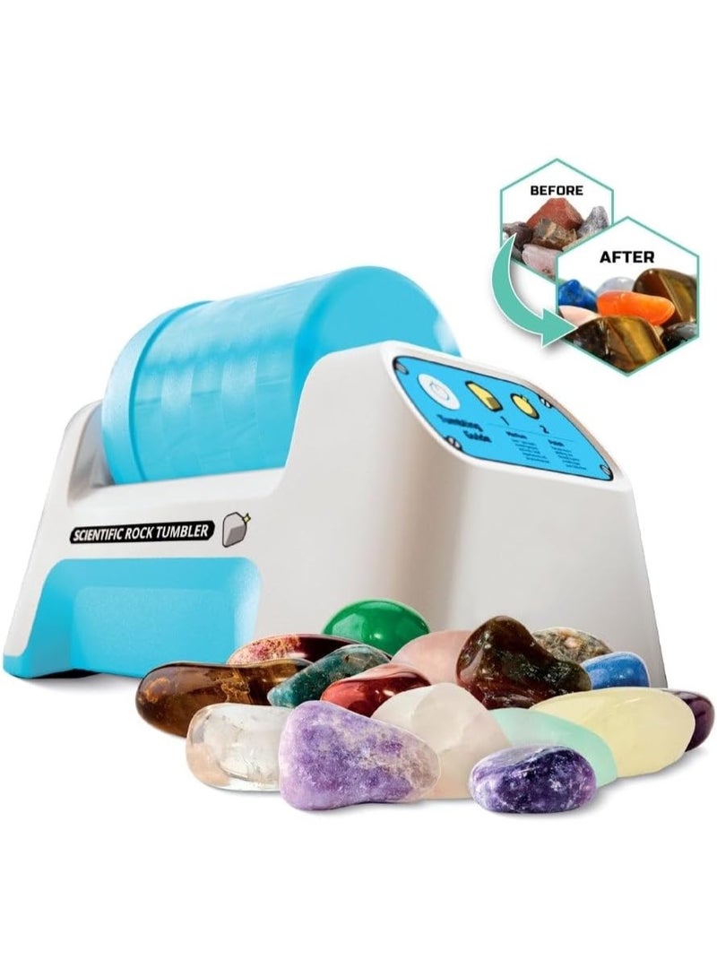 Discovery™ #MINDBLOWN Rock Tumbler Starter Kit – Stone Polishing Set with Rocks, Grit, Gem Case| STEM Science Project Kit for Kids & Beginners| Cool Toy for Boys & Girls Ages 8+ - Image 4
